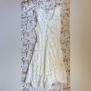 White Lacy Ruffly Dress